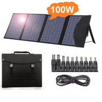 AUMOON ES-100W + Holder.  Портативна сонячна панель складана монокристалічна кремнієва, зарядний пристрій для заряджання.