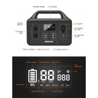 BRIDNA 600W (Пік 1200Вт) SGR-PPS500-4, Портативна електростанція (ДБЖ) з можливістю заряджання від сонячної панелі