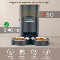 Годівниця для котів та собак автоматична Honeyguaridan S68D WiFi, 6,5л, Чорна