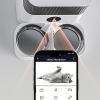 Годівниця з відеокамерою для котів та собак автоматична Pet Life DU7L-VH WiFi 7,0л. з двома тарілками Біла