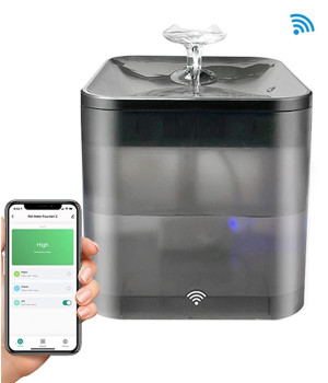 Поїлка - фонтан для котів та собак Petrust ТК-WF002, WiFi, UF- стерилізація, 2,2л, Чорний