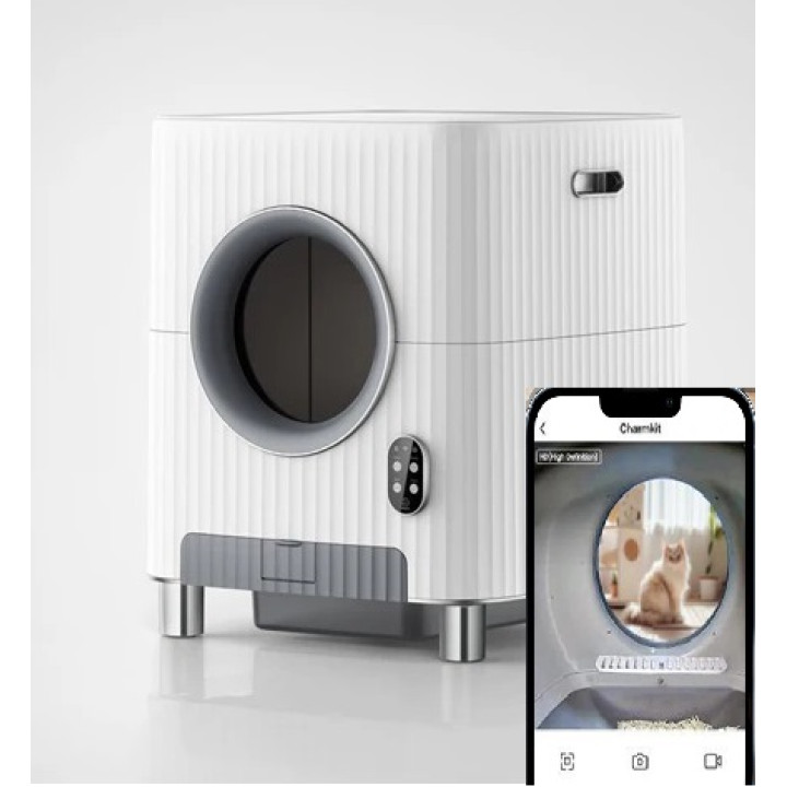 Автоматичний туалет для кішок CHARMKIT Vent+O2, WiFi, відеокамера, вентиляція, OZON-дезінфекція